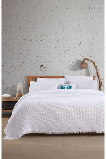destinyhometex 100% Cotton Waffle Single Bedspread 160X240 cm