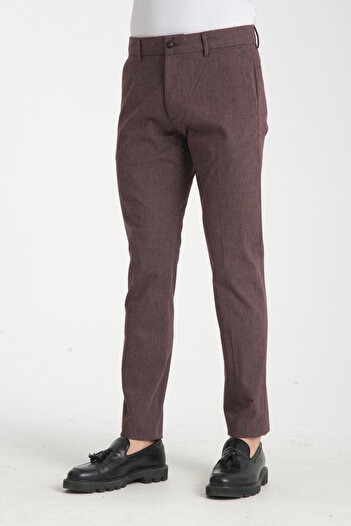 Frappoli Düz Erkek Yandan Cepli Klasik Bel Slim Fit Chino Pantolon