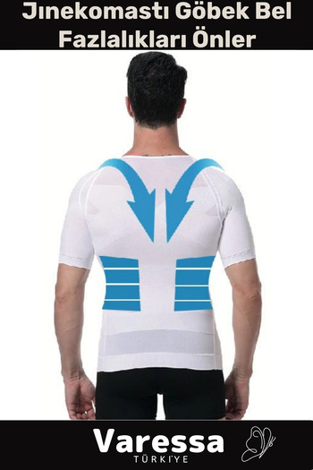 VARESSA Men's Premium Gynecomast - Upright Posture, Recovery, Extra Belly, Short Sleeve Corset Tank Top
