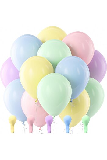 Home Zone 100 Pack 12 inch Round Multicolour Macaron Balloons for Birthday