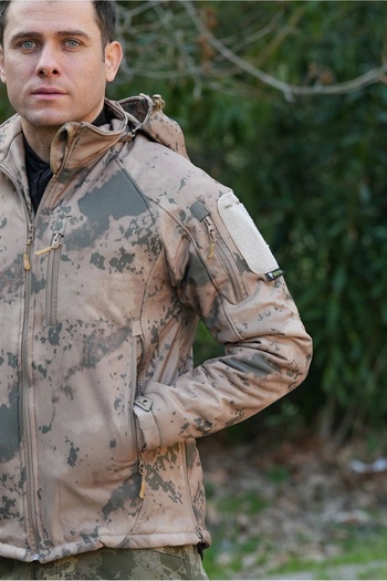 Wolftrap Tactical Gendarmerie Camouflage Softshell Coat 2036 Desert Camouflage Coat with 5 Pockets