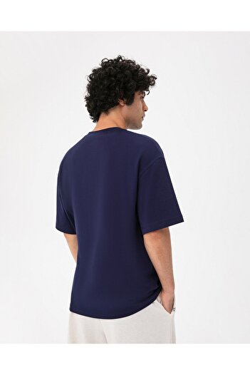 Ayma Active Ανδρικό μπλουζάκι Oversize - Navy Blue, Οργανικό Βαμβάκι, Κοντό μανίκι