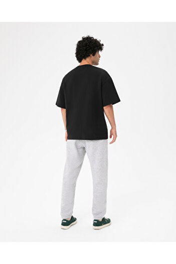 Ayma Active Ανδρικό μπλουζάκι Oversize Μαύρο Οργανικό Βαμβάκι - Κοντό μανίκι