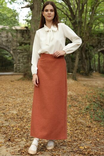 KÜÇÜĞÜM BUTİK Salmon Long Stamp Skirt