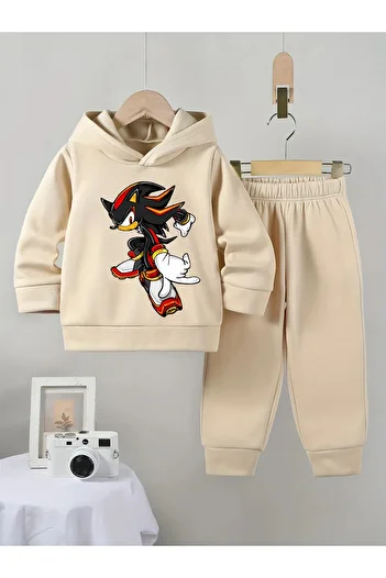 Little Wears Shadow Sonic Premium 3 - Compact Yarn Sweatshirt and Sweatpants Set