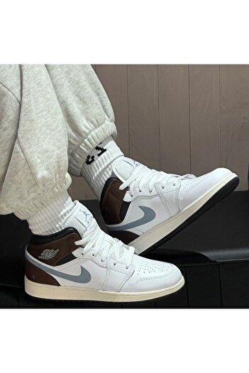 Nike Air Jordan 1 Mid Se''Embroidered Swoosh & Brand'' Men's Sneakers Fq7831-142