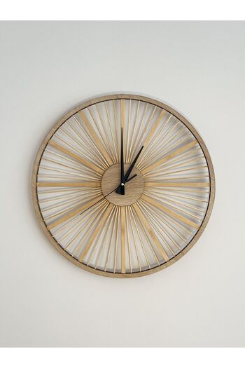 CutKraft 40cm Handmade Natural Bamboo Rattan Decorative Wall Clock