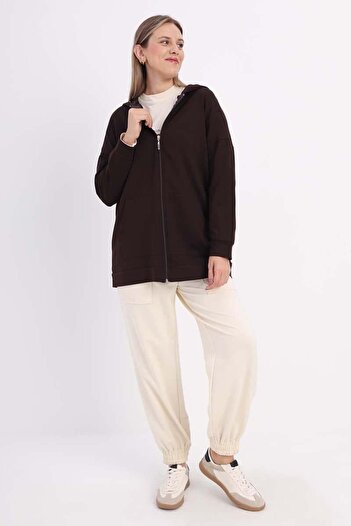 ALLDAY Bitter Coffee-Zip Sweat Cardigan