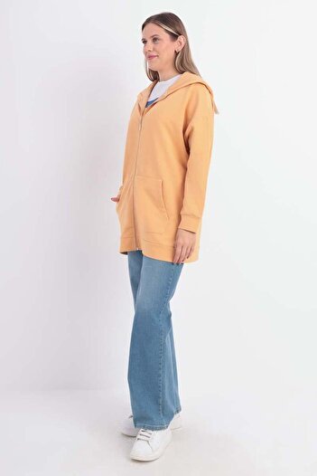 ALLDAY Soft Sarı-Fermuarlı Sweat Hırka