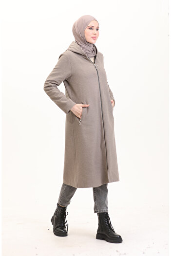 sefamerve Mink Stamp Hooded Cap - 8001-05