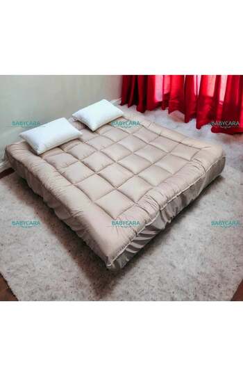 BabyCara Mattress Topper Cover 8 Cm Extra Plush and Super Soft Microfiber Camel