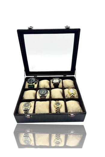Dijital Çarşı Diji 12 Pcs Crocodile Coffee Watch Box