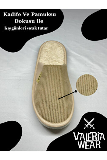 Vwear Papuci unisex din catifea din lana - jumatate din piele si talpa anti-alunecare