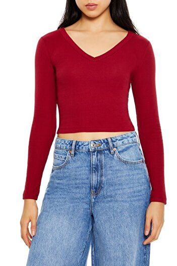 Forever 21 V Yaka Uzun Kollu Tişört