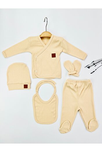 OMY Set of 5 Corded Baby Newborn 100% Cotton Hospital Release