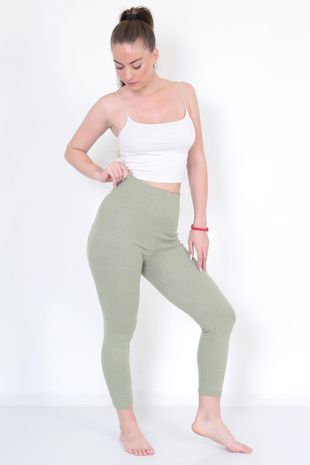 Isıl Termal |   Women's Nano Green Color Thermal Winter Leggings (Inner Raised Cotton)
