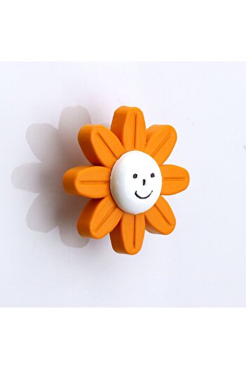 Badem10 Plastic Daisy Orange Children's Room Girl Boy Cabinet Furniture Kitchen Drawer 1 Piece Handle Handle
