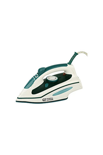 General Supreme Steam Iron, Ceramic Soleplate, Self Cleaning, 2200W. White/Green