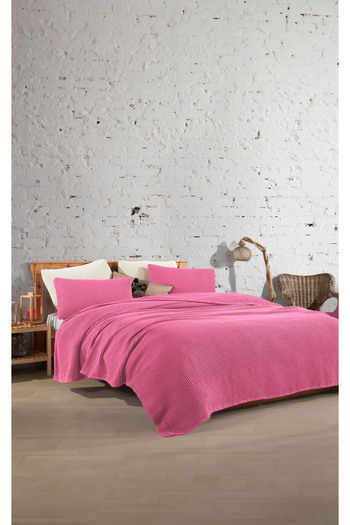 destinyhometex 100% Cotton Waffle Double Fringe Free Bedspread 230X250
