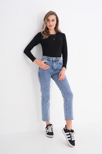 ŞİMAL Women's High Waist Laser Cut Mom Jeans 250412 -