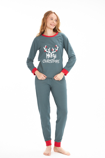 LILIAN Σετ οικογενειακών πιτζάμες Merry Christmas Deer πωλούνται χωριστά οι τιμές διαφέρουν