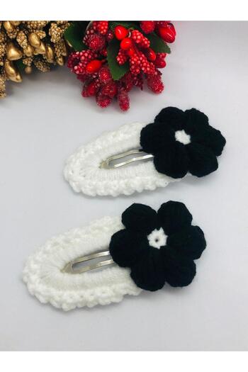 İnDerin Fan Black-White Snap 2-Piece Hair Clip
