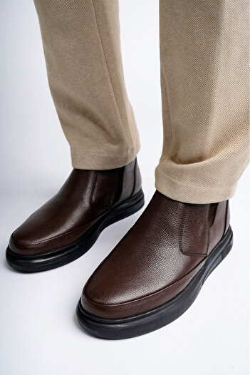 Deripabuc Genuine Leather Men's Brown Leather Boots Mrd7-0601