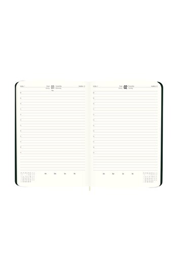 GENC DIJITAL BASKI 2025-14*20 Black Leather Thermo Agenda - Daily Use