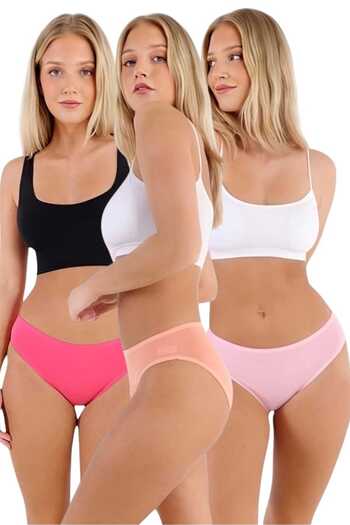 Uniquetrenders Women's Cotton Combed Single Jersey Fabric Bikini Panties Women's Bikini Panties 3 Colors