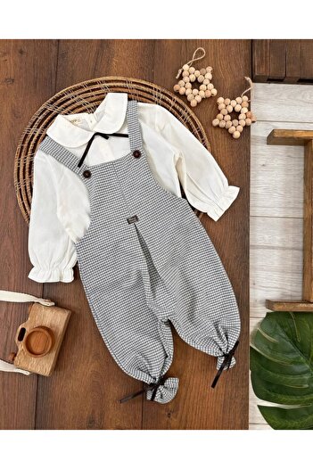 Kids Kingdom Men's Baby Collar Shirt - Gingham Leg, Salopet Jumpsuit, Cg 892195