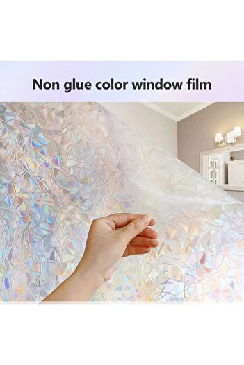 Blue Home Statik Cam Folyosu  - 3D Gökkuşağı Cam Filmi Japon Teknolojisi  /eni: 45 Cm X Boyu  50 Cm