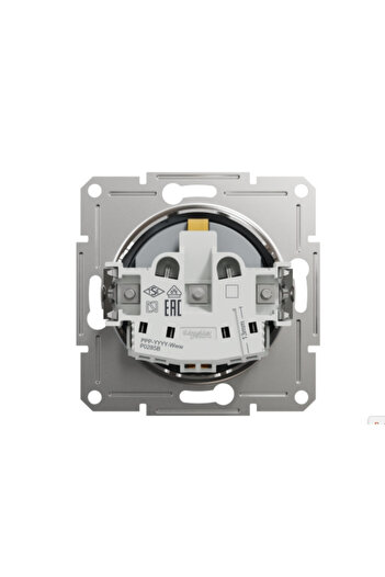 Schneider Electric مقبس كهربائي أسفورا بلس EPH2900262 من الفولاذ مع حماية للأطفال، بدون إطار