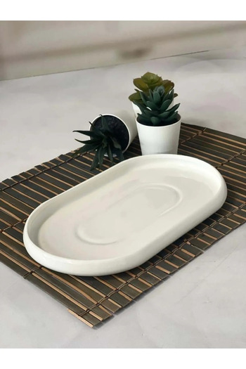 Karçiçeği Home Set of 4 Oval Boat Plates 27cm
