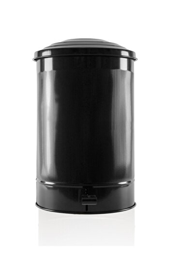 The Mia Stripe Kitchen Trash Can Black 37 Lt