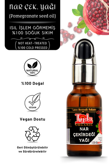 TİJDA Pomegranate Seed Oil (100% Cold Pressed) 20 ml (Pomegranate Seed Oil)