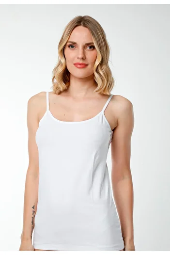 Hmd 5 Pcs Women's Cotton String Strap Lycra Undershirt 92% Cotton, 8% Elastane