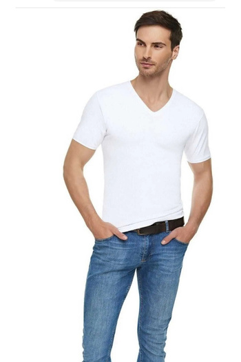 Elit Men's Elastane Half Sleeve with V-Neck [1 Pcs]