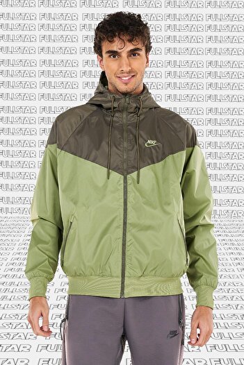 Nike Αθλητικά ρούχα Windrunner Jacket Μπλε Πράσινη Κουκούλα Ανδρικό Μπουφάν Πράσινο Χακί