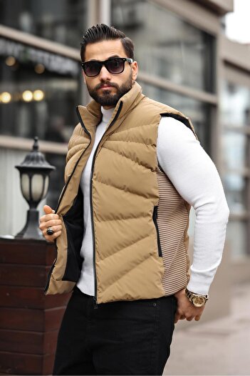 inpool Men's Quilted Puffer Vest - Standard-Fit, 3 Pockets, Use2419