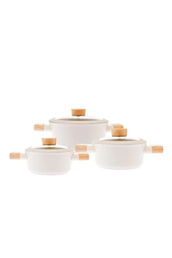 Emsan Swiss Crystal 3-Piece Midi Deep Pot Set 16-20-24 cm