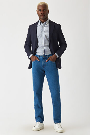 Bisse 5 Cepli Mavi Jean Erkek Pantolon