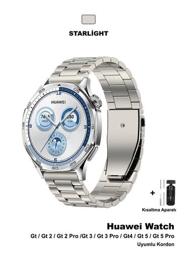 CONOCER Huawei Watch Gt5 Gt4 Gt3 Gt2 Gt2E - Gt5 Pro Gt3 Pro Gt2 Pro (46mm) Metal Steel Pods Cord Strap