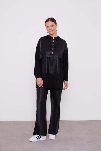 Levidor Black Pocket Detailed Sports Suit