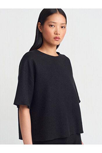 Dilvin 31537 Minge cu nervuri moale-Negru