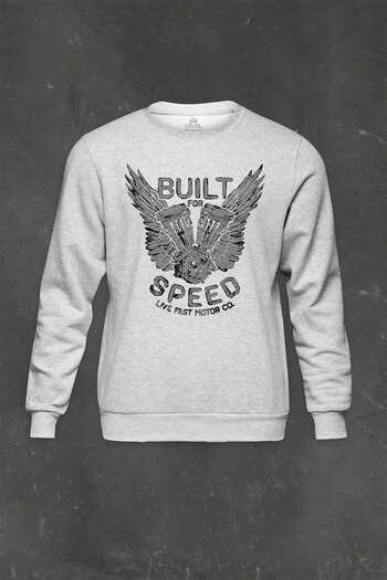 so cool Світшот Gri, створений для швидкості, Live Fast Motosiklet Piston Baskılı Unisex Sweat