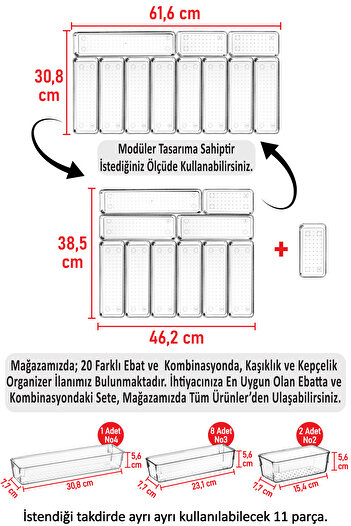 color house Οργανωτής Κουταλιών Μονάδας σε Σετ 11 για Μοντέρνες Κουζίνες Διαφανής