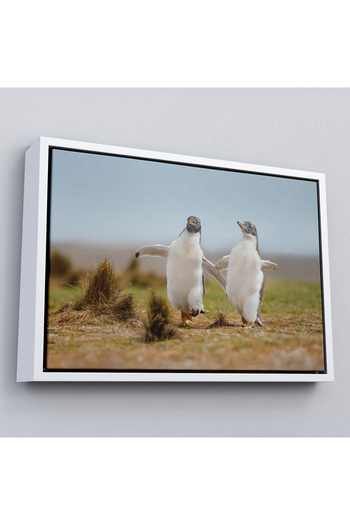indispensablely Framed Happy Baby Penguins Decorative Canvas Painting-1152