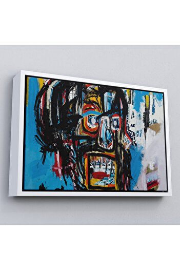 indispensablely Framed Jean Michel Untitled Skull Canvas Painting-5031