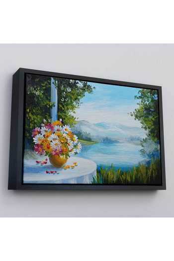 indispensablely Framed Summer Seascape Oil Painting View Decorative Canvas Wall Painting-3498