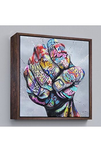 indispensablely Framed Street Graffiti Wall Art Canvas Print, Banksy Colorful Graffiti Pop Art-5338